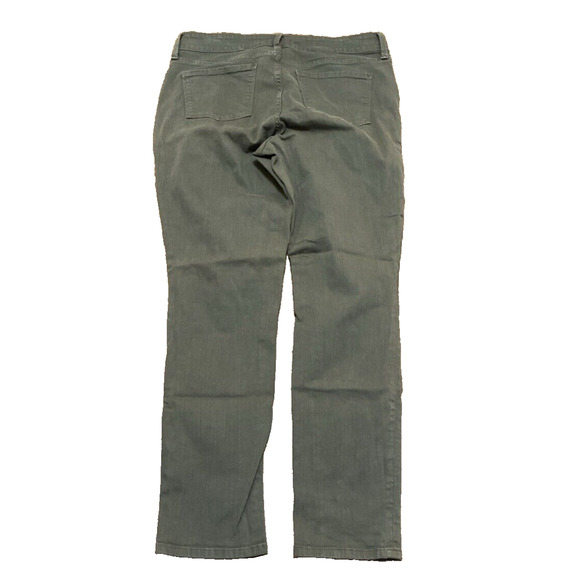 NYDJ LIFT TUCK Alina Convertible Ankle Skinny Pants Olive Green jeans size 10 - Picture 4 of 8